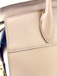 1BA046 Saffiano City Calf Esplanade Beige Medium Tote - Glampot