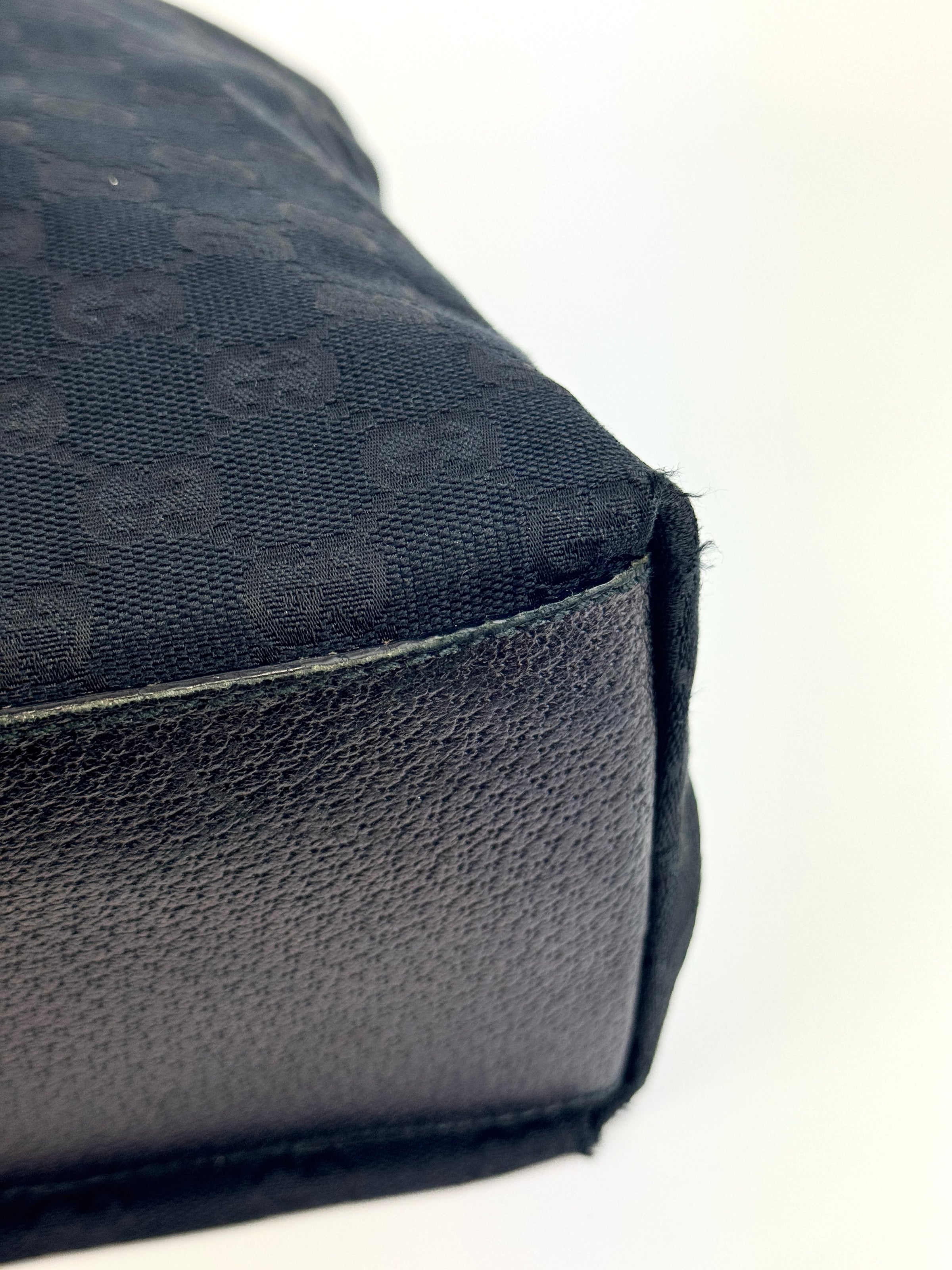 131233 GG Black Canvas Web Shopping Tote