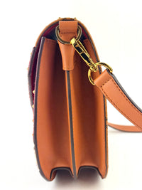 Suede Calf Hair Visetos Patricia Crossbody Bag Cognac Multicolor