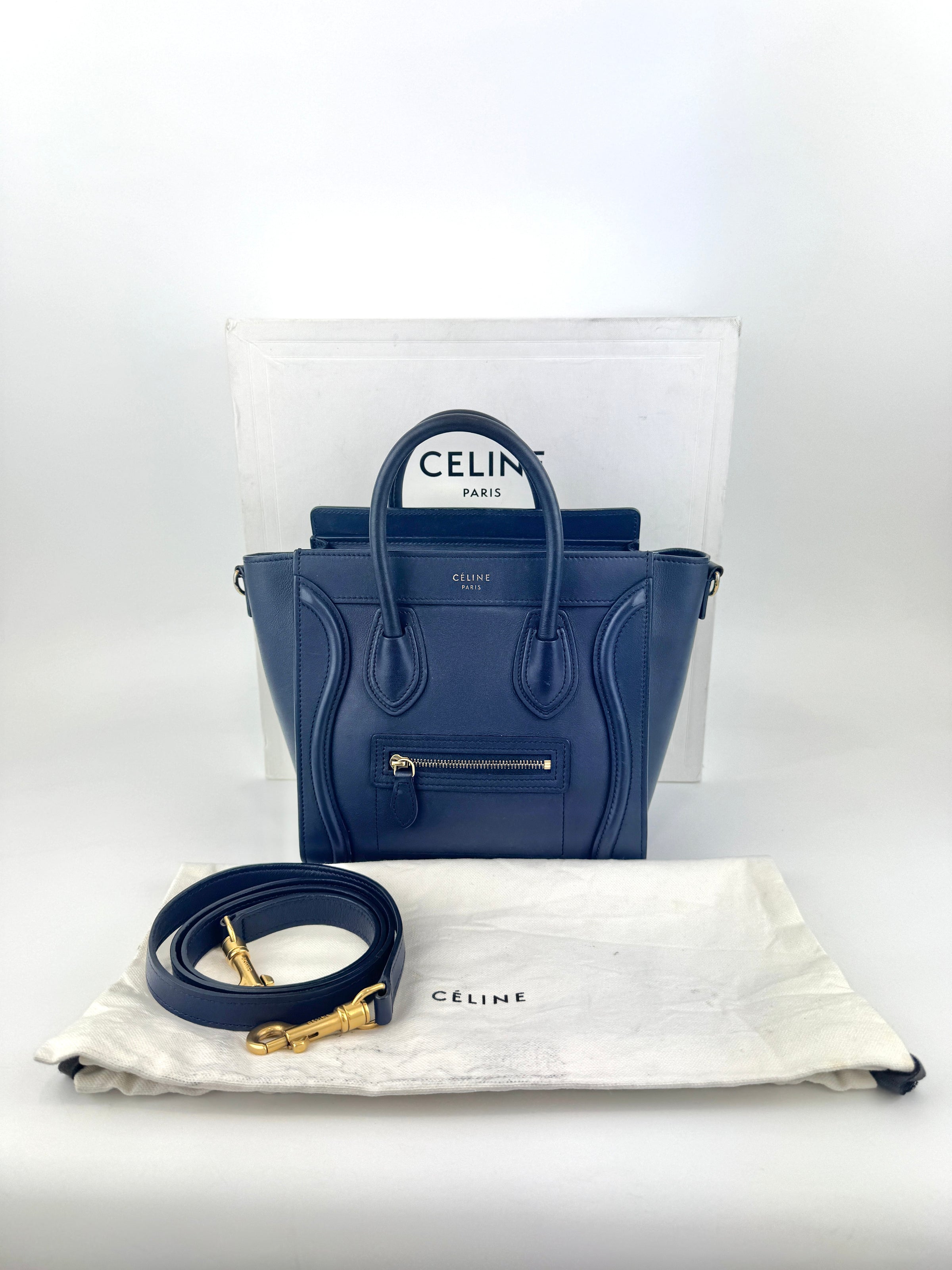 Nano Luggage Navy Smooth Calfskin