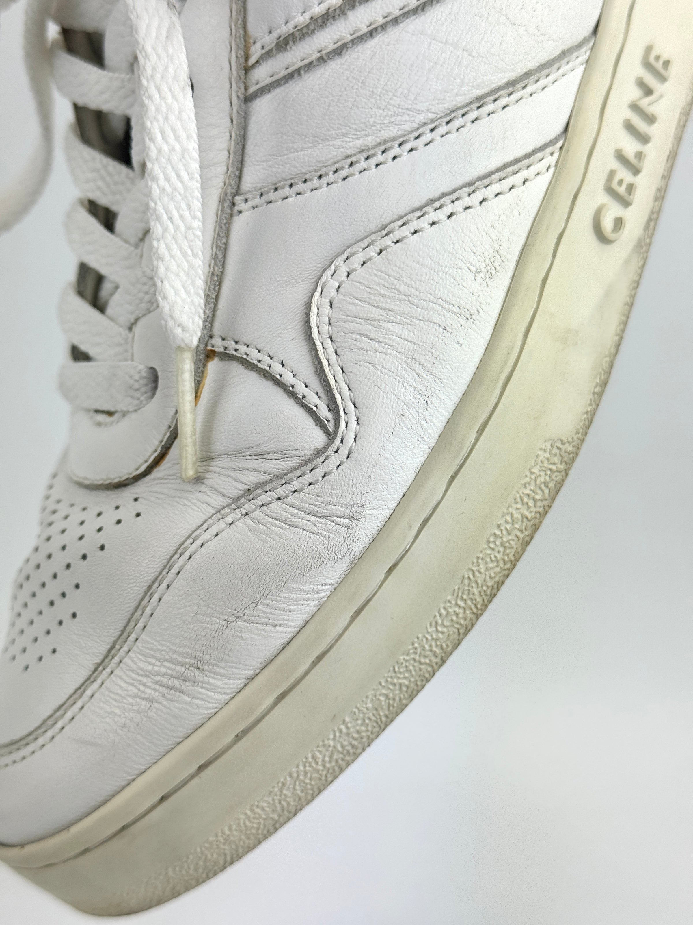 Trainer Low Lace-Up Sneaker In Calfskin Optic White Size 37