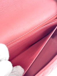 A69900 Pink Mini Classic Rectangular Quilted Lambskin Flap Bag in SHW