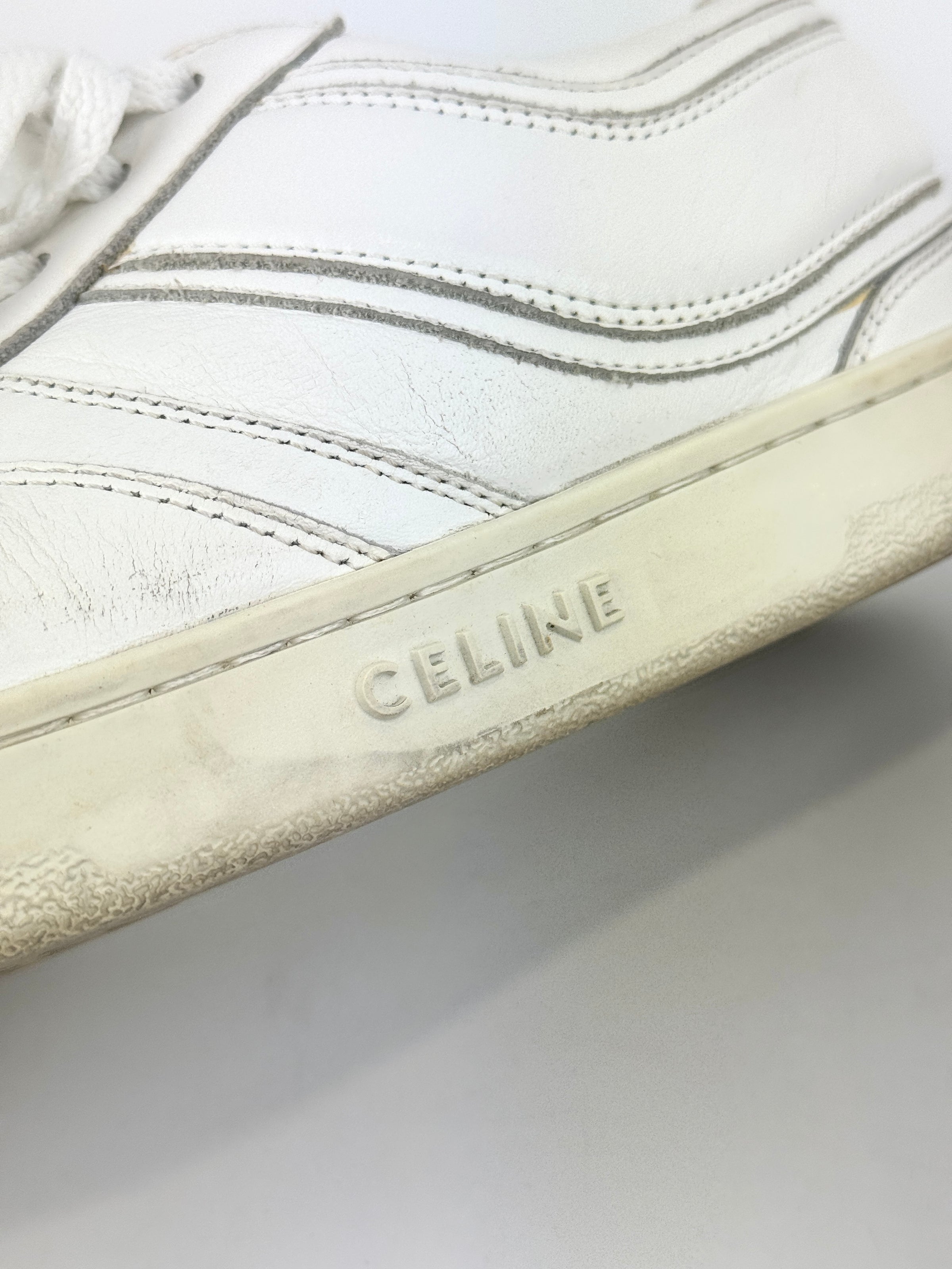 Trainer Low Lace-Up Sneaker In Calfskin Optic White Size 37