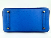 Birkin 30 Ostrich Bleuet GHW - Glampot