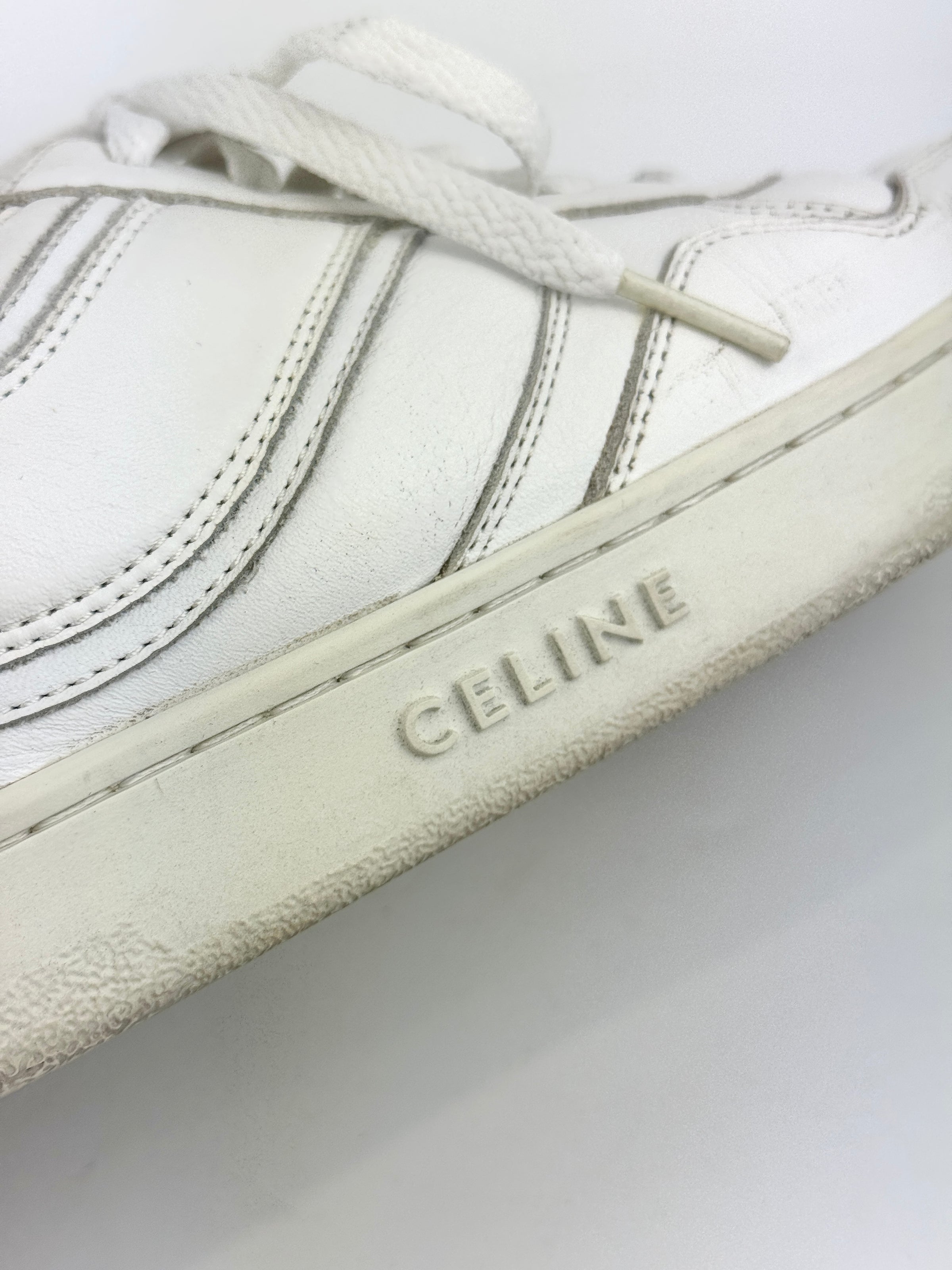 Trainer Low Lace-Up Sneaker In Calfskin Optic White Size 37