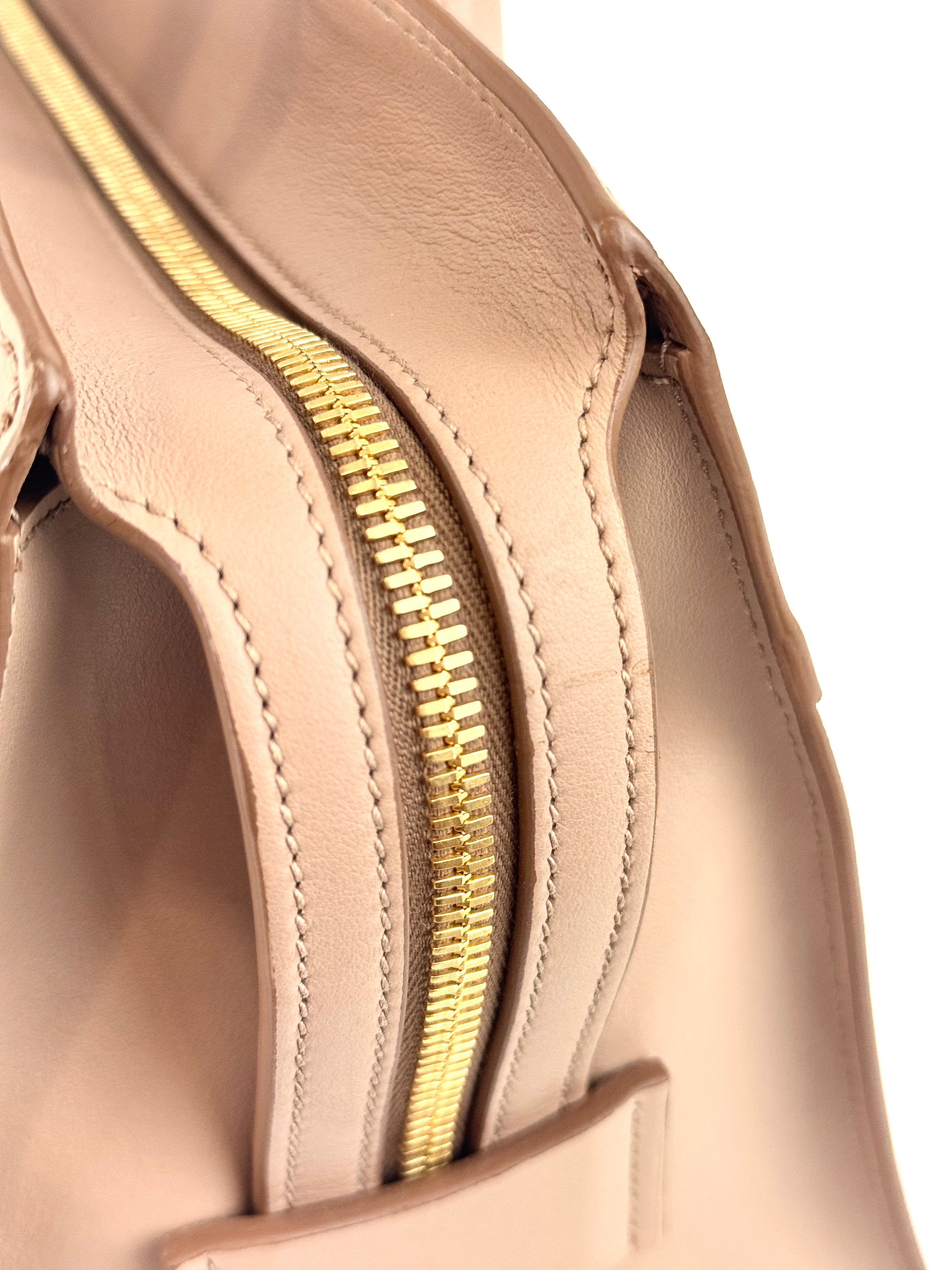 1BA046 Saffiano City Calf Esplanade Beige Medium Tote - Glampot