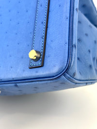 Birkin 30 Ostrich Bleuet GHW - Glampot