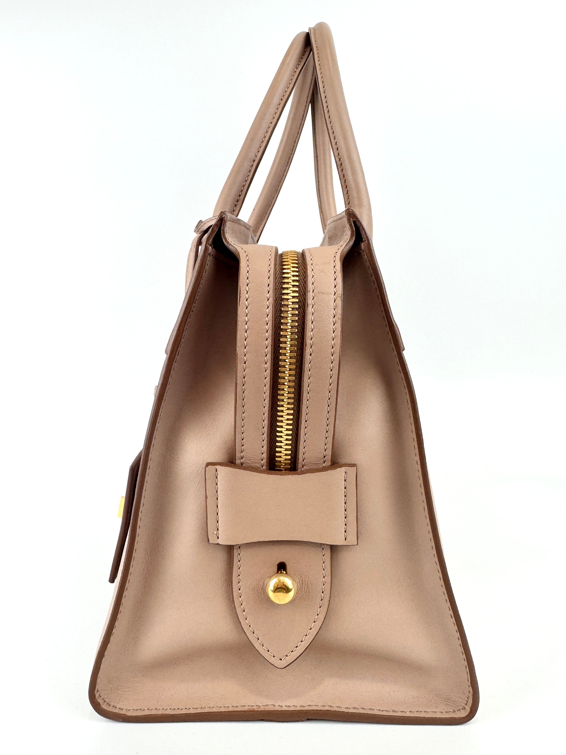 1BA046 Saffiano City Calf Esplanade Beige Medium Tote - Glampot