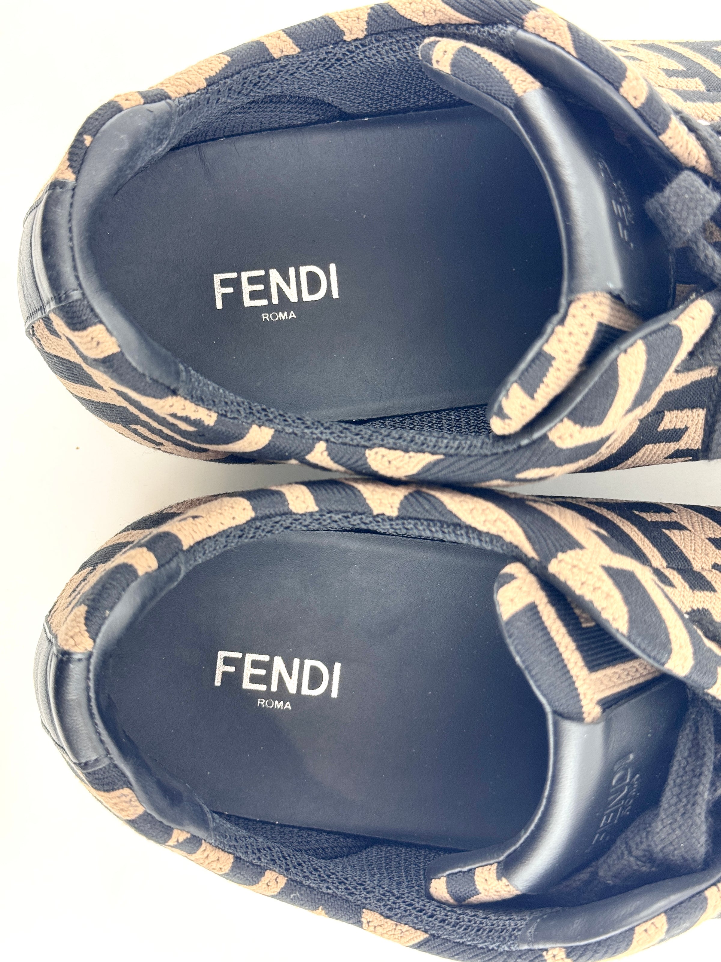 7E1258 FF Motif Lace Up Low 'Almond Black' Techno Fabric Size US 9