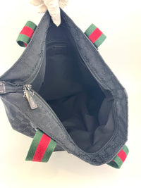 131233 GG Black Canvas Web Shopping Tote