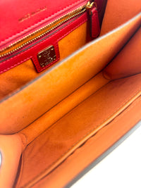 Suede Calf Hair Visetos Patricia Crossbody Bag Cognac Multicolor