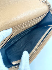 Soho Wallet On Chain in Beige - Glampot