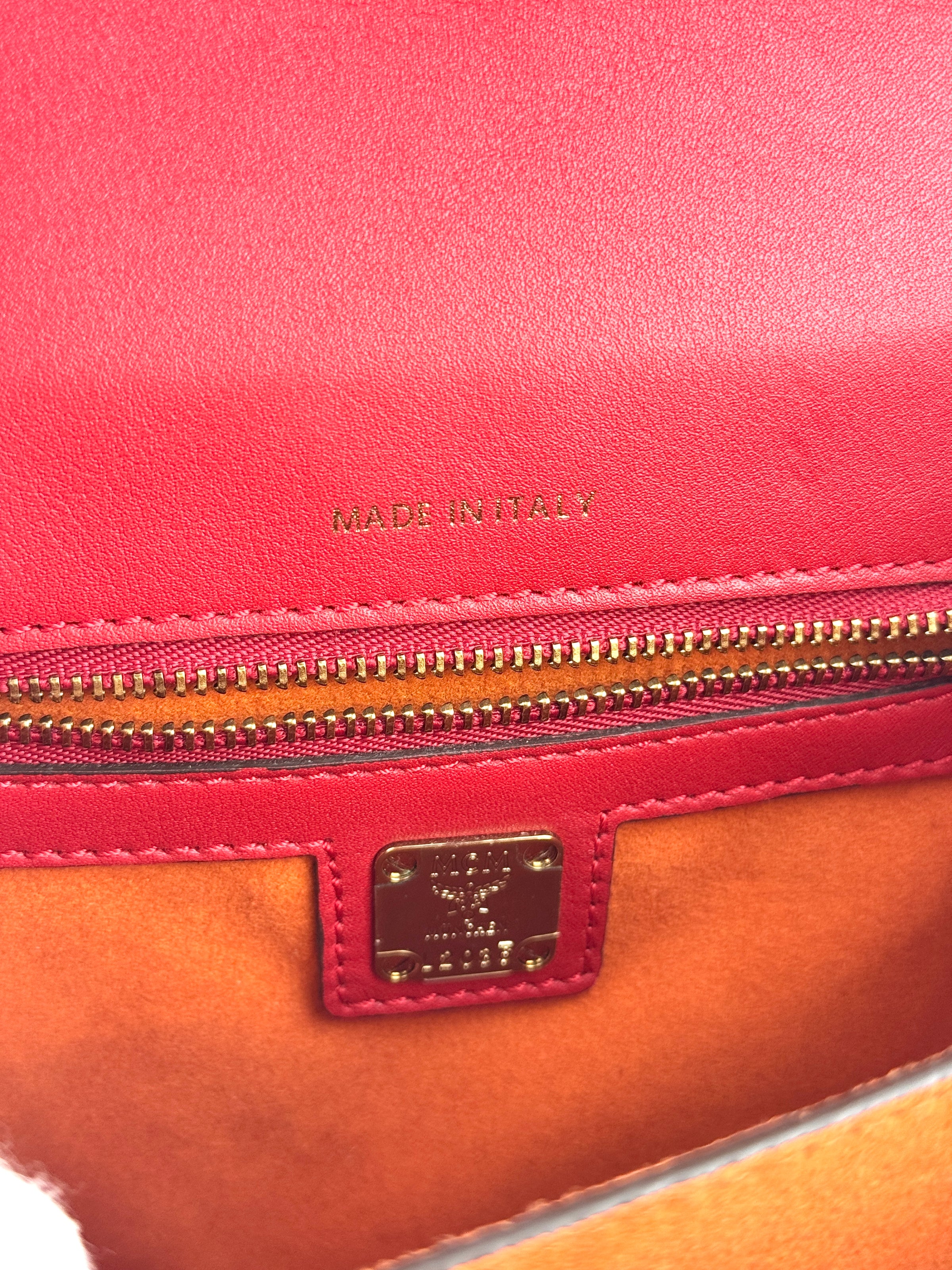 Suede Calf Hair Visetos Patricia Crossbody Bag Cognac Multicolor