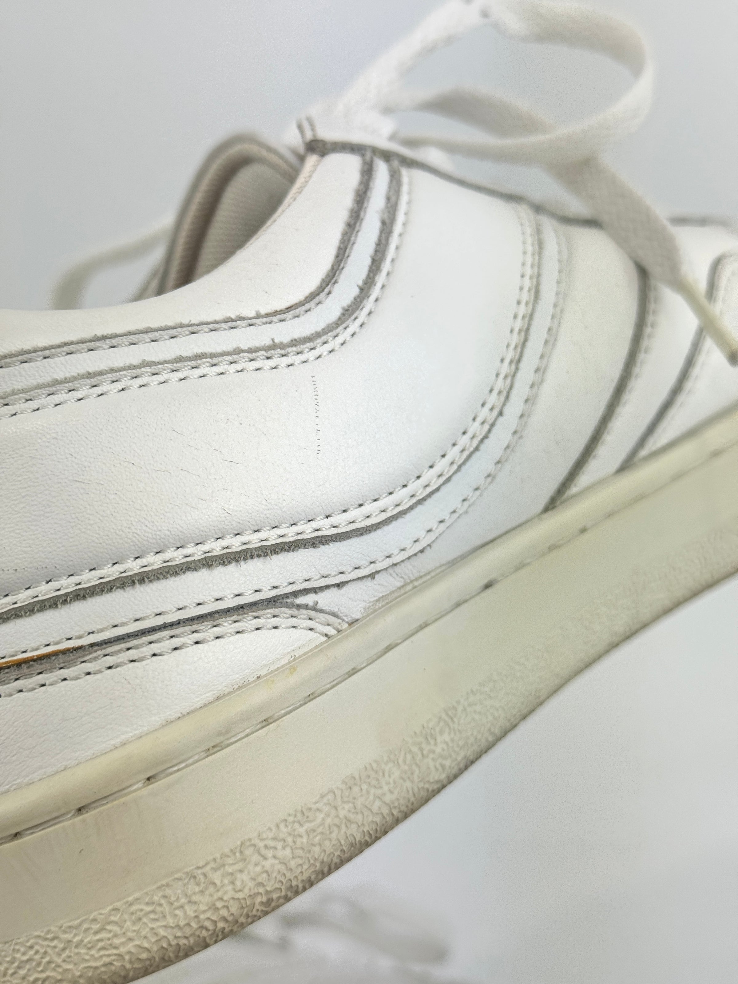 Trainer Low Lace-Up Sneaker In Calfskin Optic White Size 37