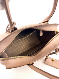 1BA046 Saffiano City Calf Esplanade Beige Medium Tote - Glampot