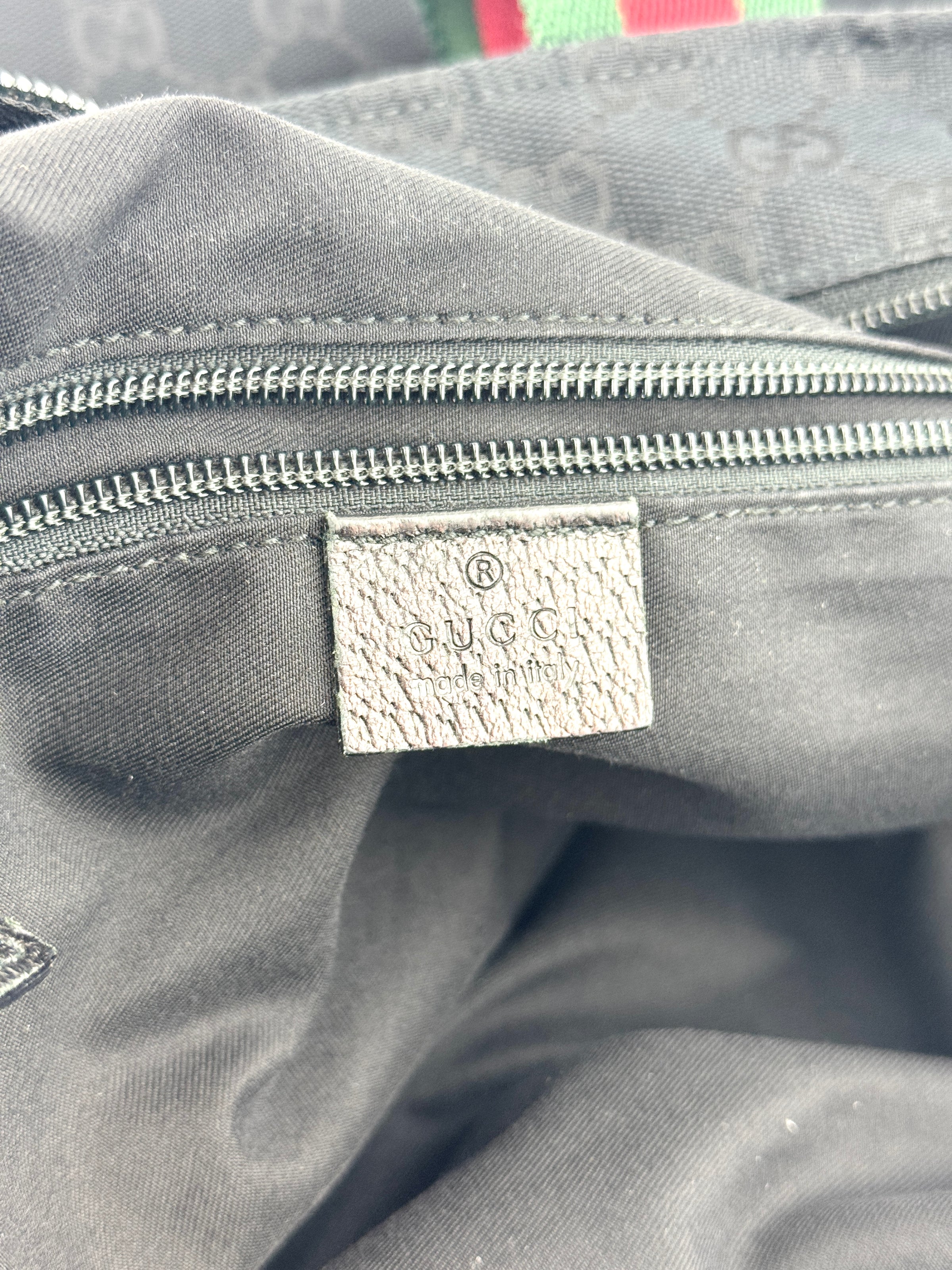 131233 GG Black Canvas Web Shopping Tote