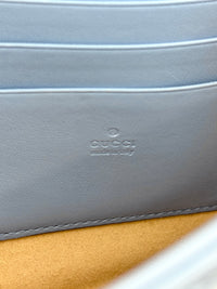 GG Marmont Matelasse Leather Chain Wallet in Light Blue - Glampot