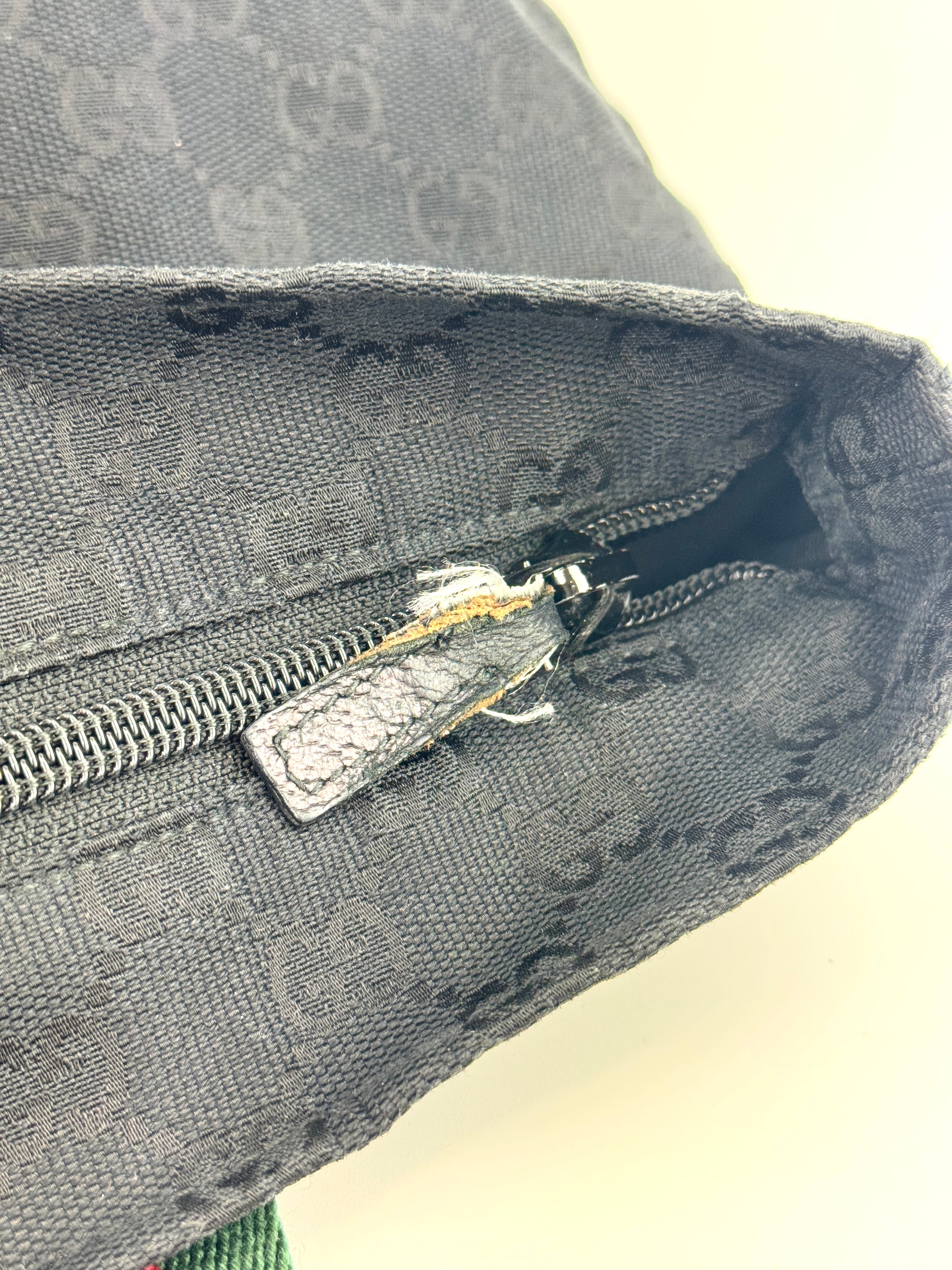 131233 GG Black Canvas Web Shopping Tote