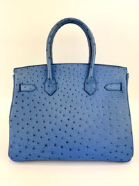 Birkin 30 Ostrich Bleuet GHW - Glampot
