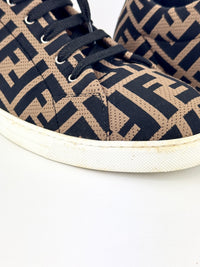 7E1258 FF Motif Lace Up Low 'Almond Black' Techno Fabric Size US 9