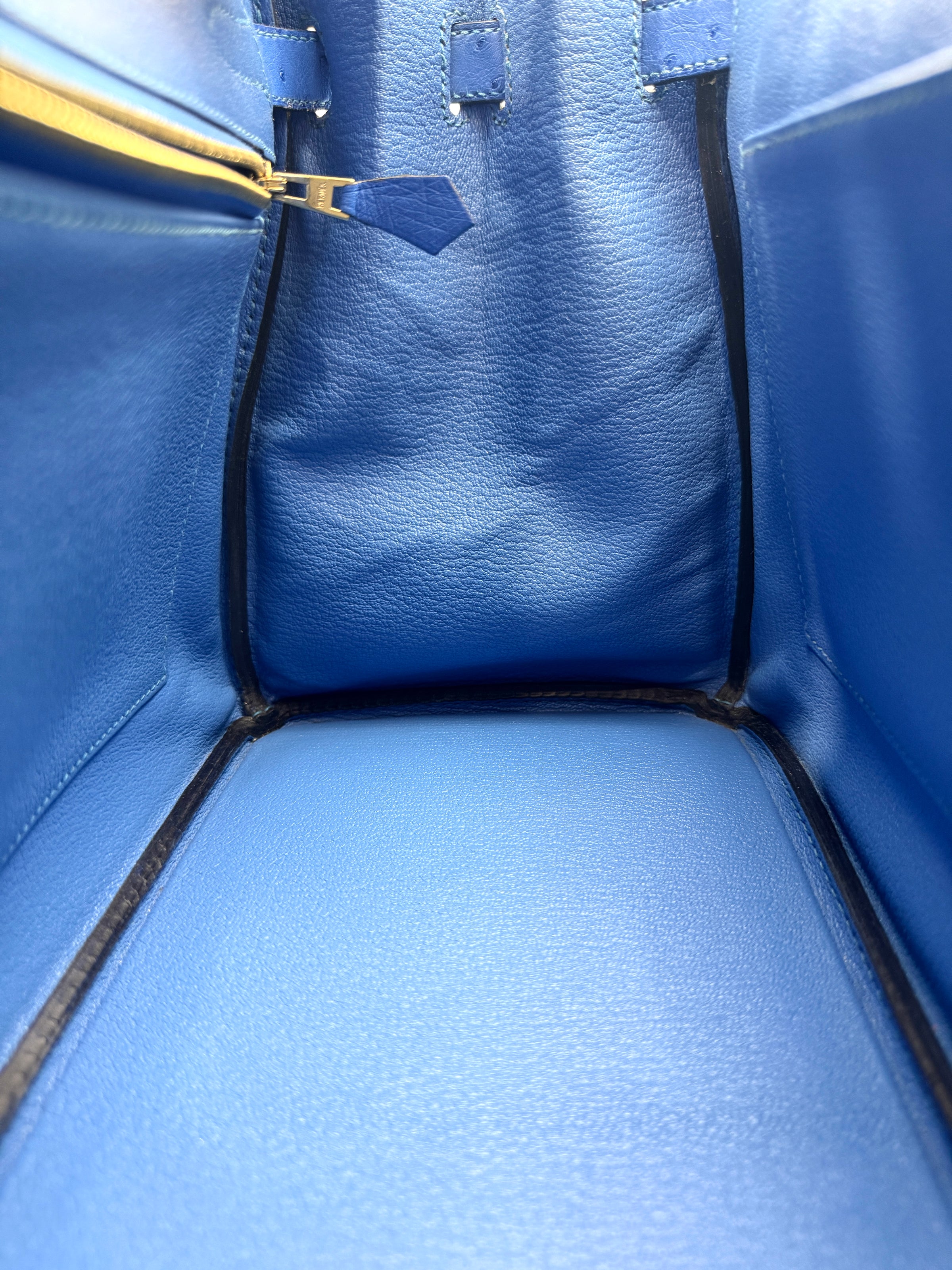 Birkin 30 Ostrich Bleuet GHW - Glampot