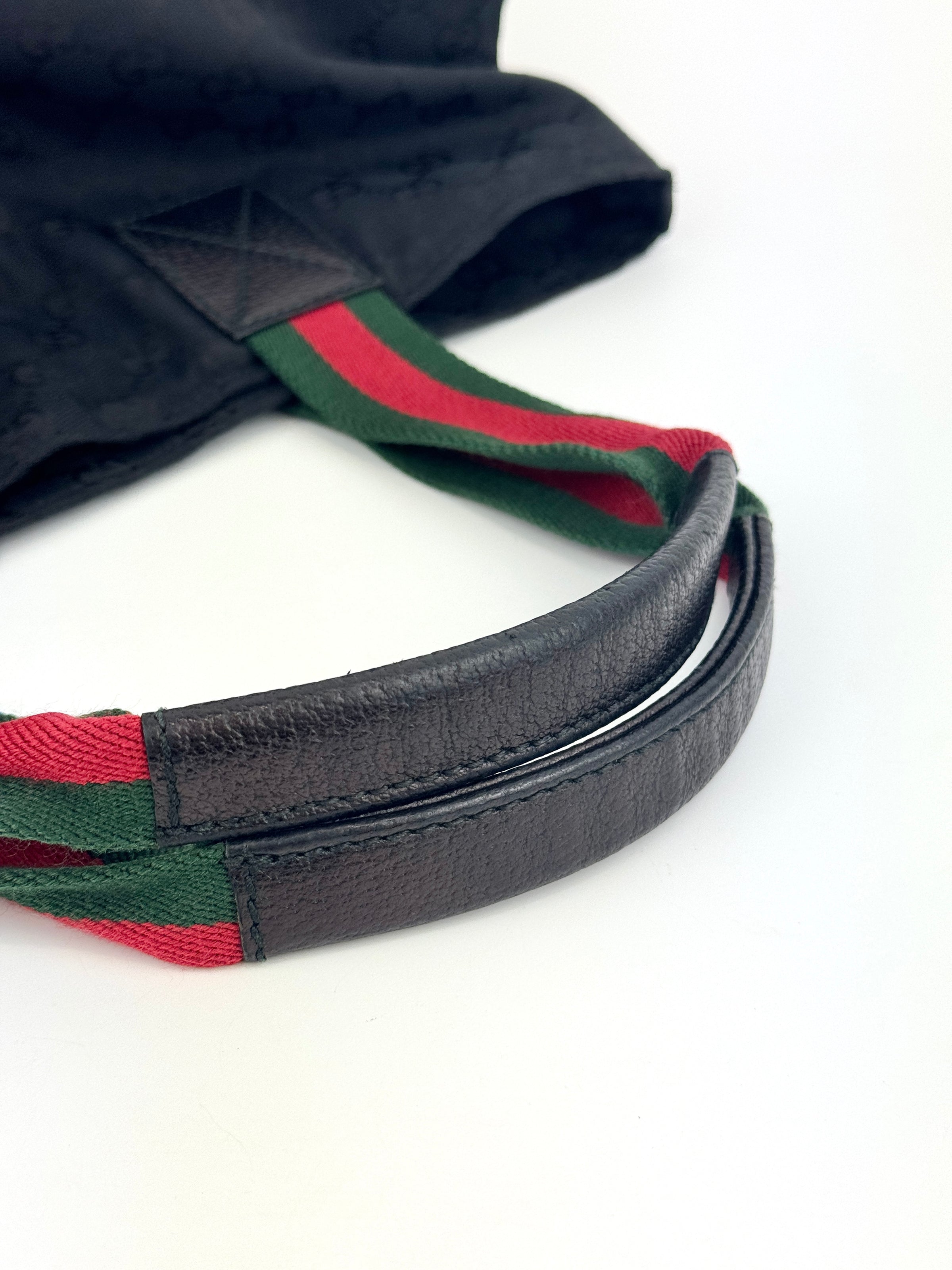 131233 GG Black Canvas Web Shopping Tote