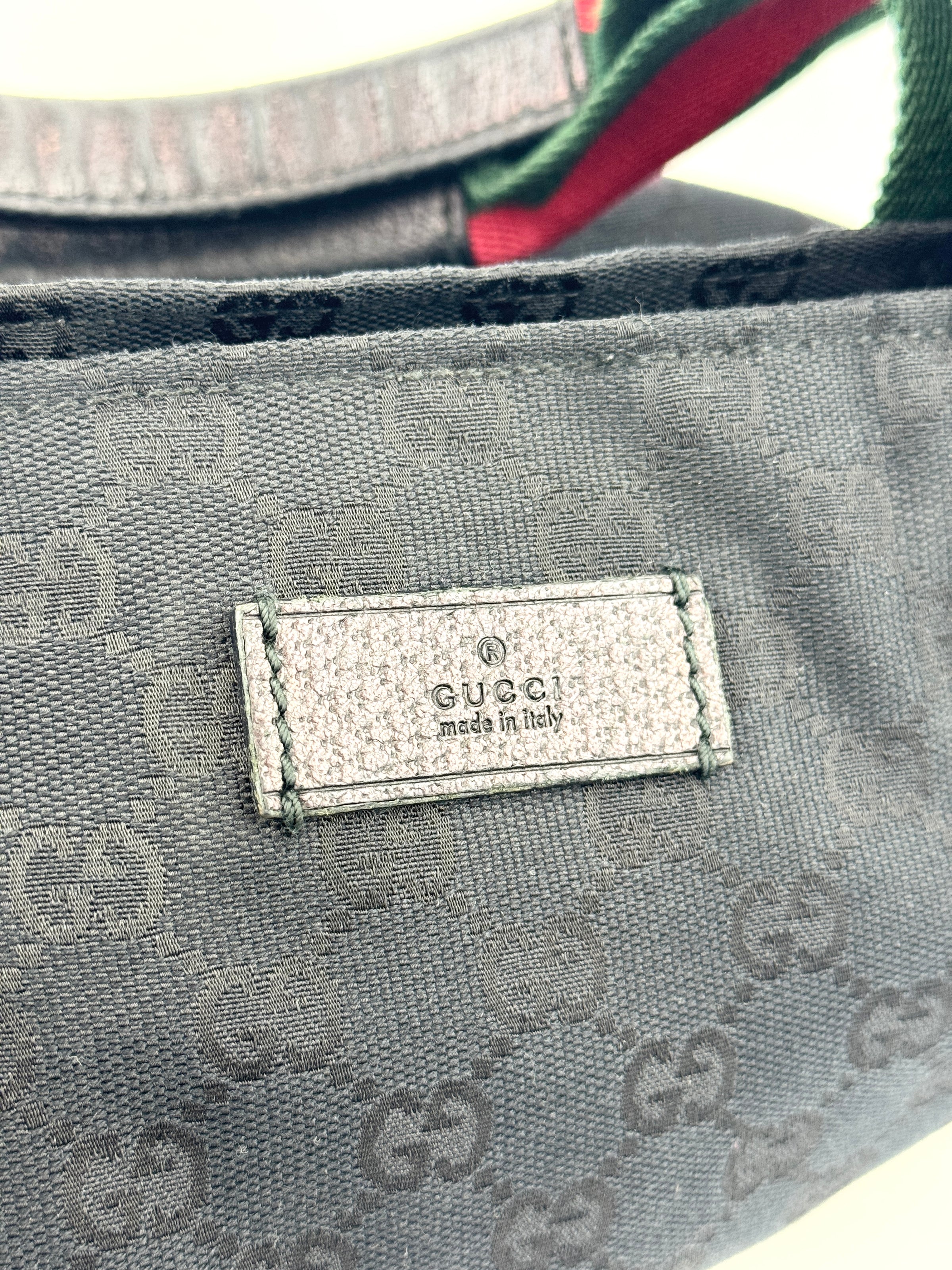 131233 GG Black Canvas Web Shopping Tote