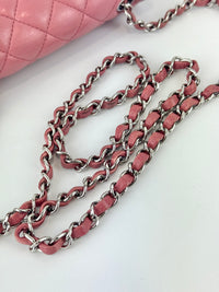 A69900 Pink Mini Classic Rectangular Quilted Lambskin Flap Bag in SHW