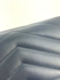 Lambskin Chevron Quilted Medallion Gusset Wallet Black