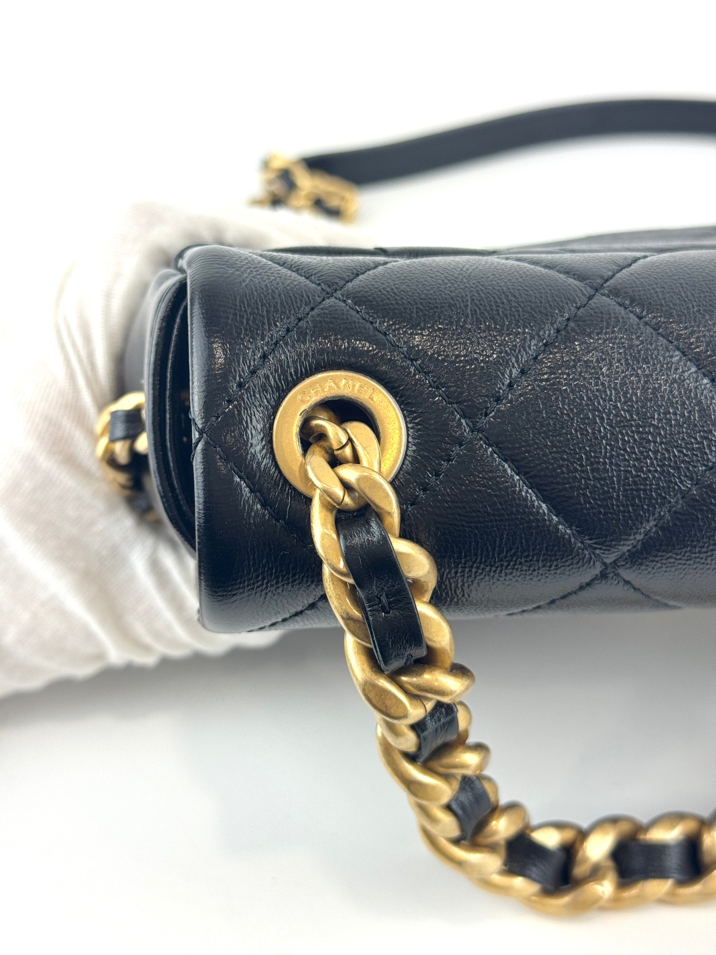 AS1895 Fashion Therapy Flap Medium Black Calfskin