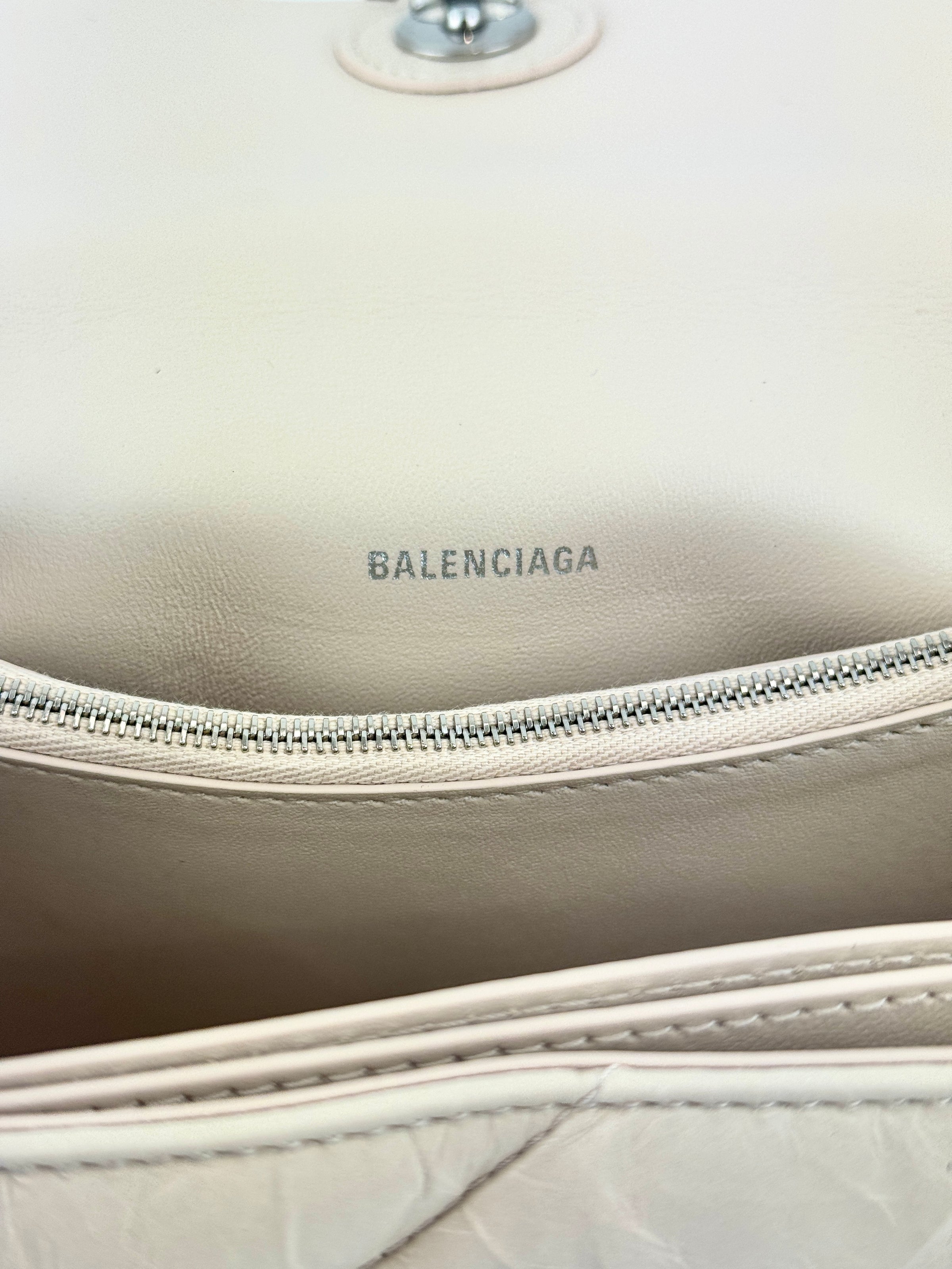 Balenciaga Crush Chain Shoulder Bag Beige