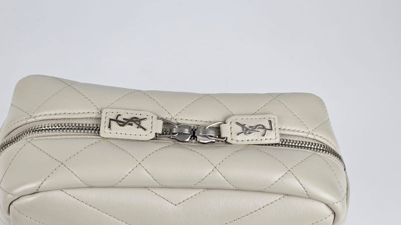 Calfskin Y Quilted Monogram Small LouLou Bowling Bag Ivory