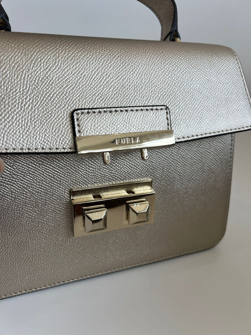 Bella Mini Top Handle Bag in Gold
