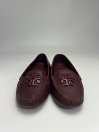 Brighton Burgundy Leather Flat Loafer Slip On Shoes