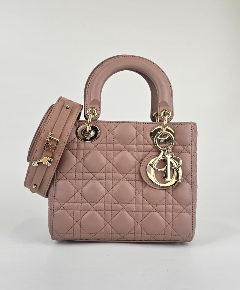 Small Lady Dior My ABCDior Bag in Pink Cannage Lambskin GHW