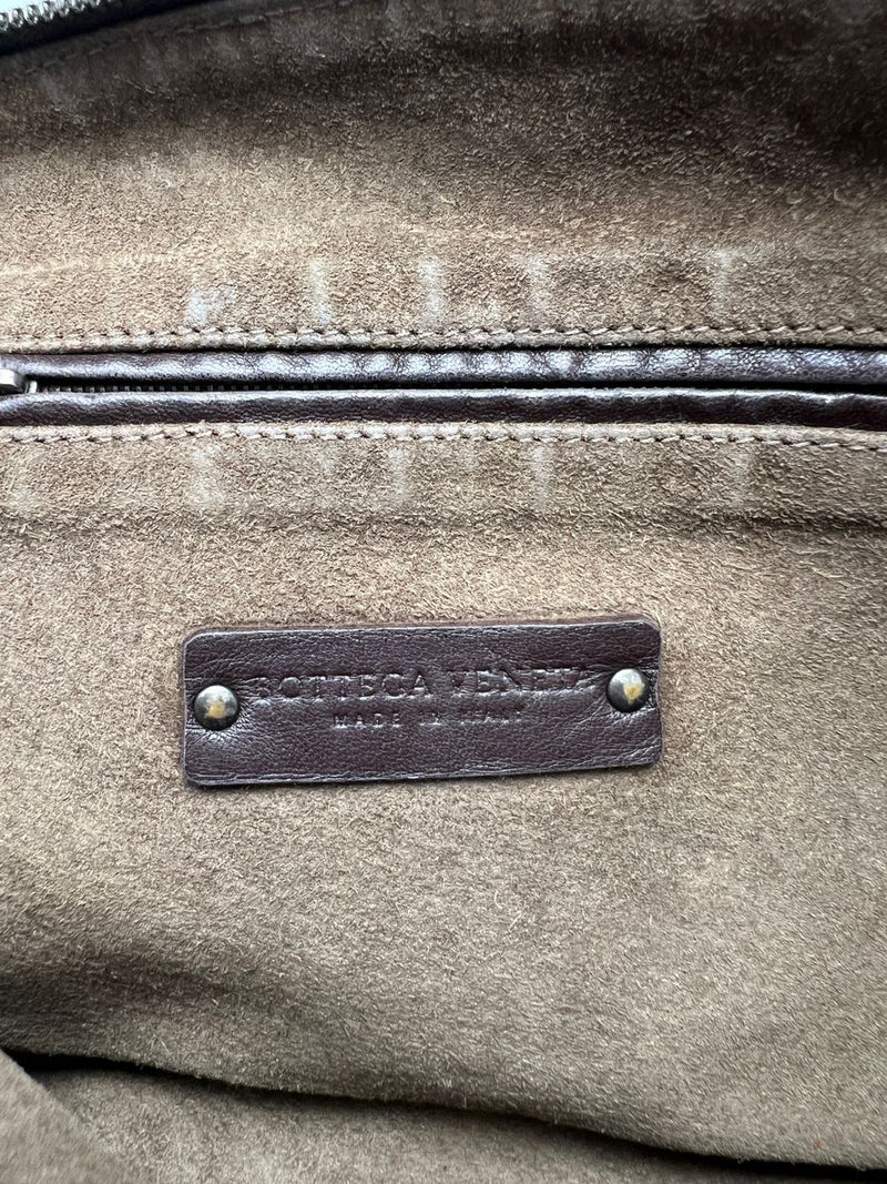 Nodini Small Milk Chocolate Brown Intrecciato Leather Crossbody Bag