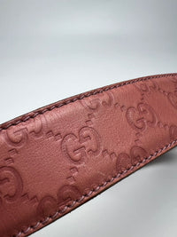 Pink Guccissima Leather Interlocking G Buckle Belt