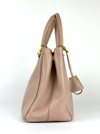 Cammeo Saffiano Lux Leather Double Zip Small Tote Bag