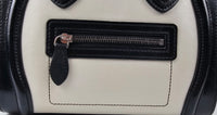 Smooth Calfskin Lizard Embossed Nano Luggage White/Black