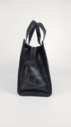 Lion Head Leather Tote in Black