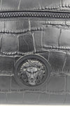 Lion Head Leather Tote in Black