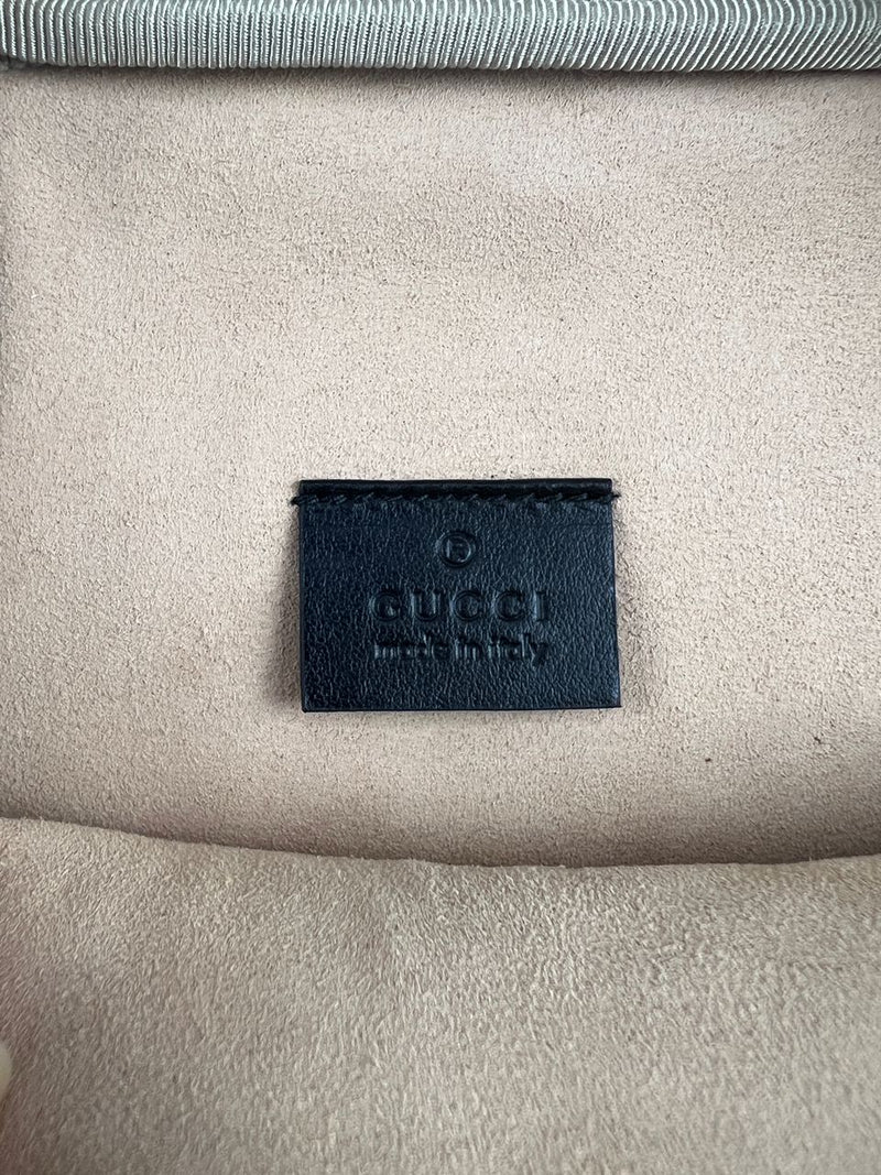 GG Marmont Tranputa Double Belt Bag In Black Chevron Leather 523363