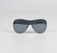 Silvertone Metal And Mirror Tinted Shield Sunglasses 71158 L2747 3N