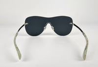 Silvertone Metal And Mirror Tinted Shield Sunglasses 71158 L2747 3N