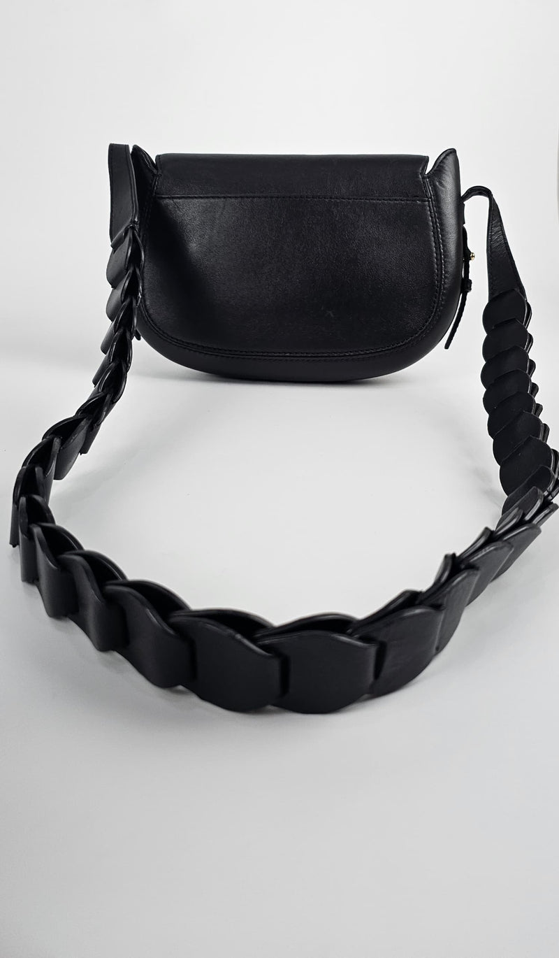 Black Jolene Small Saddle Messenger Bag
