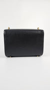 Black Grained Calfskin Leather Small Stud Sign Bag