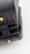 Black Grained Calfskin Leather Small Stud Sign Bag