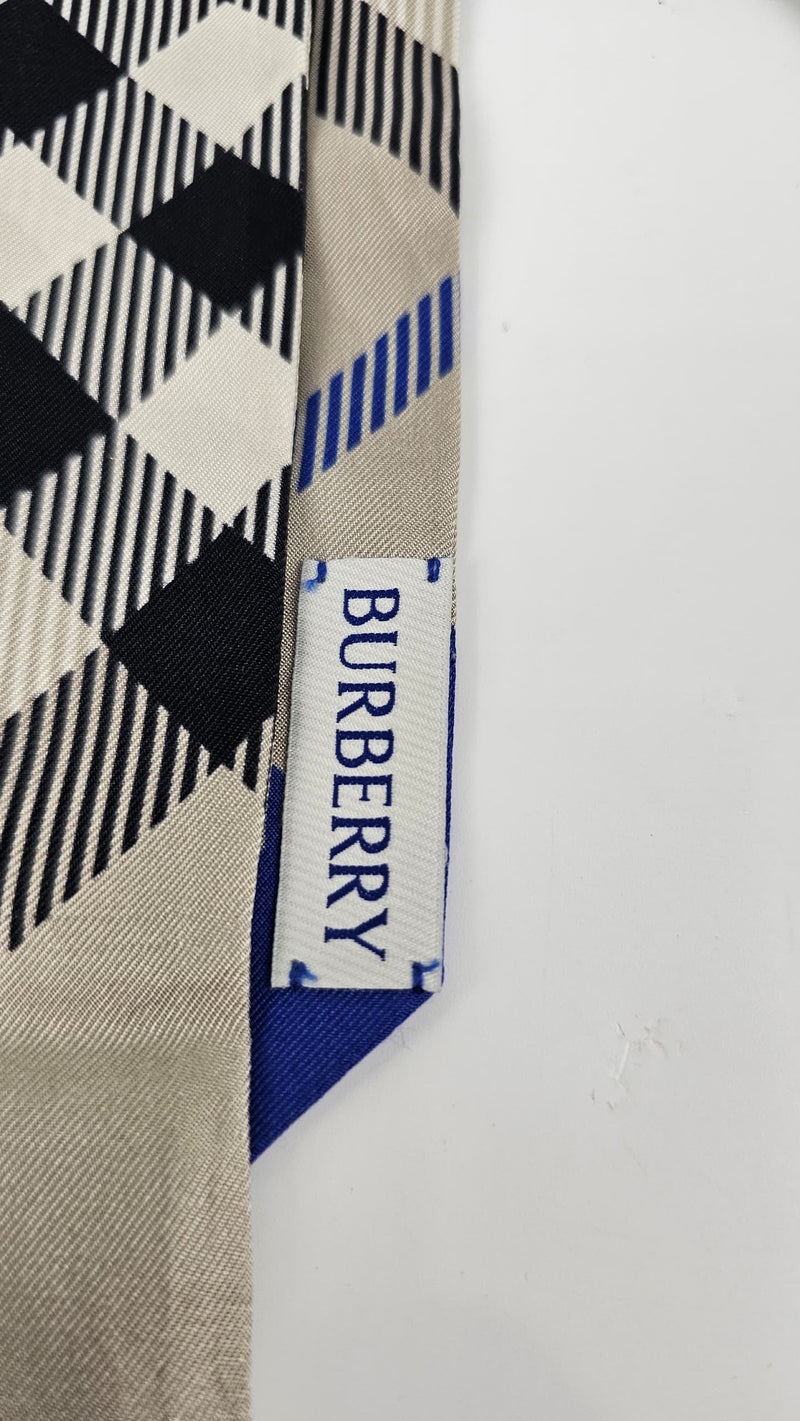 Twilly thin scarf in Blue/Grey/Black
