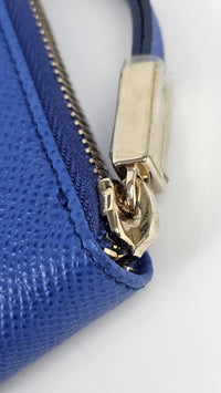 Long Zippy Wallet in Blue Leather