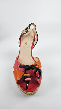 Espadrille 80 Wedge Sandals in Burnt Orange/Pink